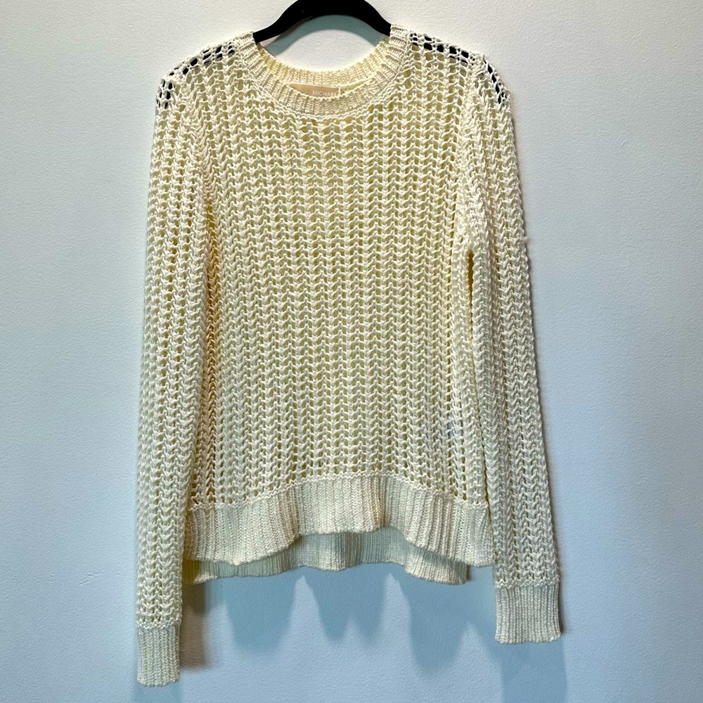 Michael Kors Chunky Open Knit Ivory Pullover Sweater Women’s Size Small